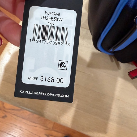 Karl Lagerfeld Black Bag with Red, Blue, Green, Yellow Accents - Picture 2 of 7